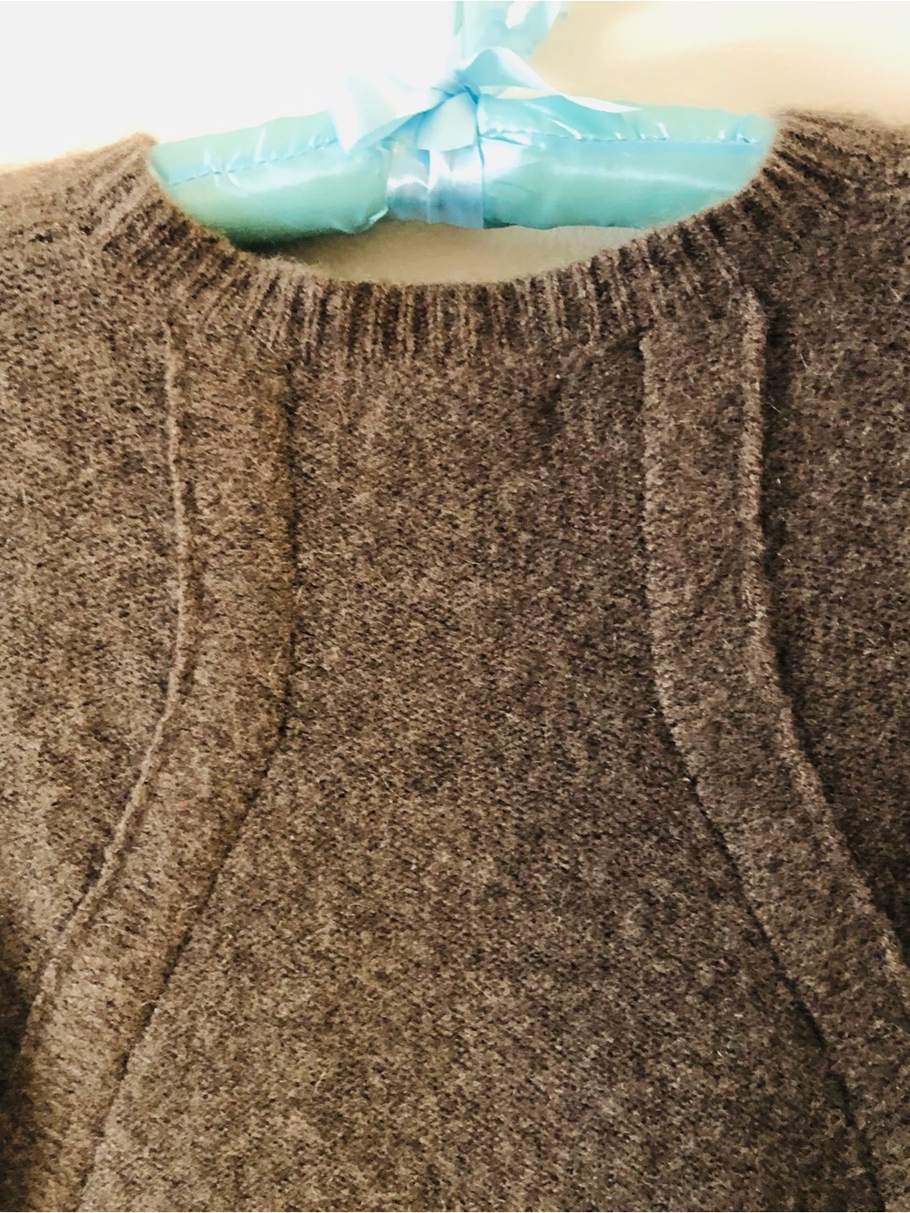 AQUA 100% Cashmere Brown Asymmetric Shark Bite Hem Tunic Sweater M - Picture 4 of 16